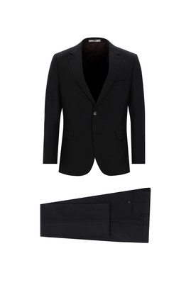 Erkek Giyim - SİYAH 48 Beden Slim Fit Klasik Takım Elbise