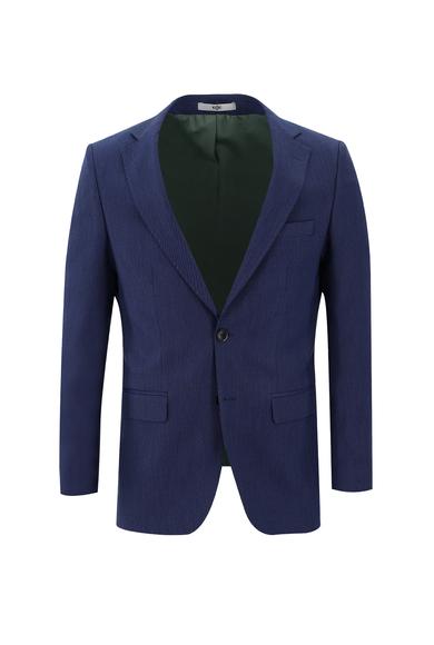 Erkek Giyim - KOYU MAVİ 56 Beden Regular Fit Desenli Ceket