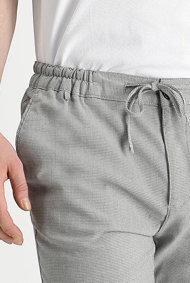 Erkek Giyim - ORTA GRİ 48 Beden Slim Fit Beli Lastikli İpli Spor Pantolon
