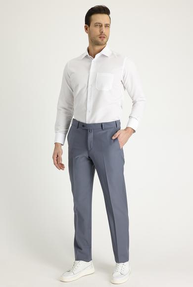 Erkek Giyim - ORTA GRİ 54 Beden Yünlü Klasik Pantolon
