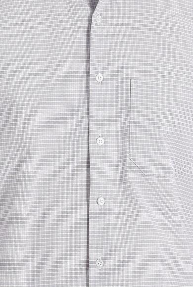 Erkek Giyim - AÇIK MOR 3X Beden Uzun Kol Regular Fıt Ekose Gömlek
