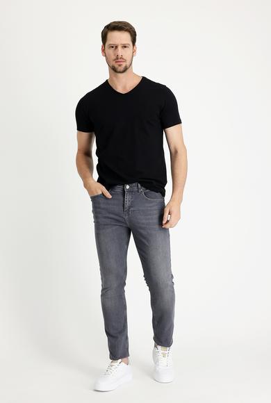 Erkek Giyim - ORTA GRİ 56 Beden Slim Fit Denim Pantolon