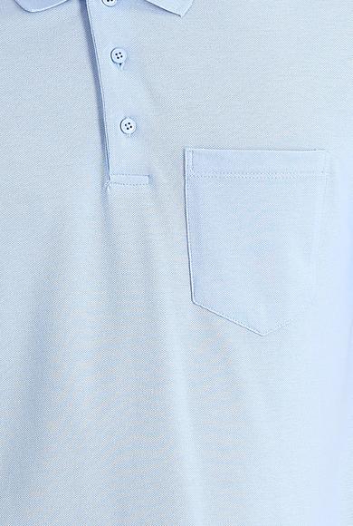 Erkek Giyim - UÇUK MAVİ XXL Beden Polo Yaka Regular Fit Tişört