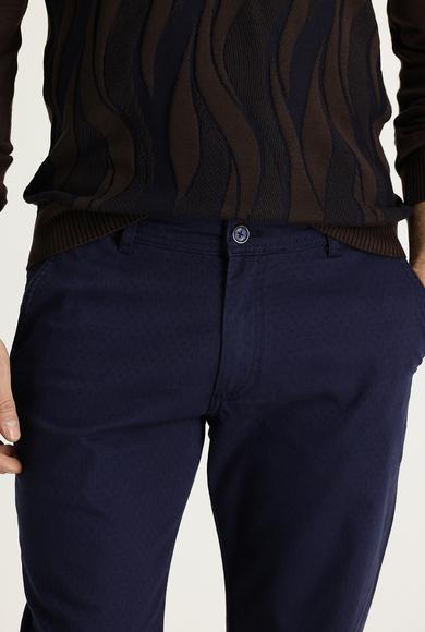 Erkek Giyim - AÇIK LACİVERT 56 Beden Regular Fit Desenli Spor Pantolon