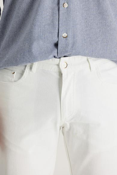 Erkek Giyim - BEYAZ 52 Beden Slim Fit Kanvas / Chino Pantolon