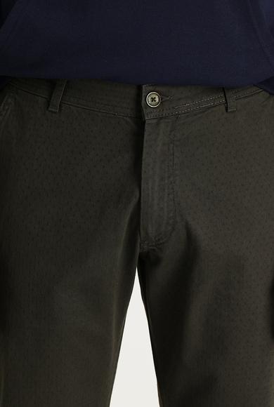 Erkek Giyim - ORTA HAKİ 50 Beden Regular Fit Desenli Spor Pantolon