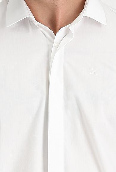 Erkek Giyim - BEYAZ XXL Beden Uzun Kol Slim Fit Gömlek