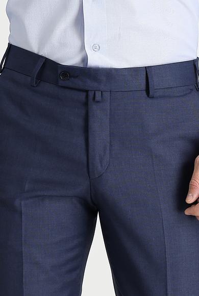 Erkek Giyim - HAVACI MAVİ 46 Beden Slim Fit Klasik Desenli Pantolon