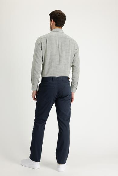 Erkek Giyim - ORTA ANTRASİT 54 Beden Regular Fit Desenli Kanvas / Chino Pantolon