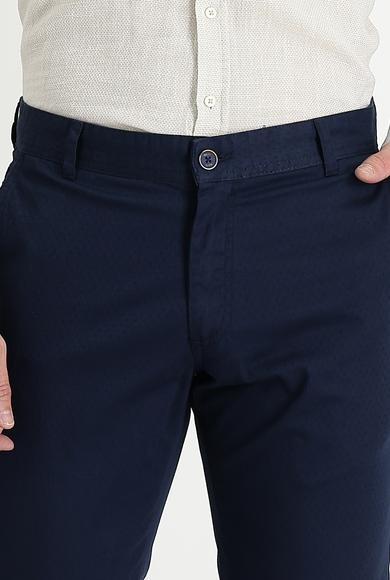 Erkek Giyim - ORTA LACİVERT 50 Beden Regular Fit Desenli Spor Pantolon