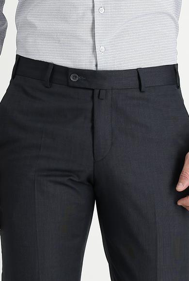 Erkek Giyim - KOYU FÜME 54 Beden Klasik Desenli Pantolon