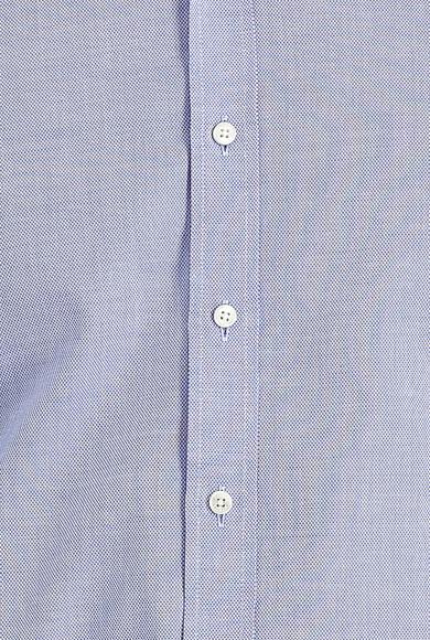 Erkek Giyim - GÖK MAVİSİ S Beden Techno-Line Gümüş İyonlu Slim Fit Desenli Gömlek