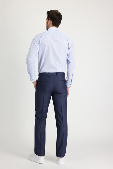 Erkek Giyim - HAVACI MAVİ 46 Beden Slim Fit Klasik Desenli Pantolon
