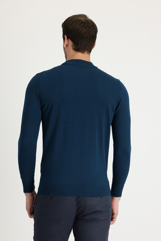 Erkek Giyim - Bato Yaka Regular Fit Triko Kazak