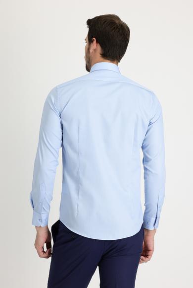 Erkek Giyim - UÇUK MAVİ XS Beden Uzun Kol Slim Fit Non Iron Gömlek