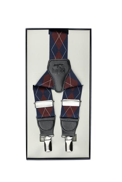 Erkek Giyim - ORTA LACİVERT 135 Beden Desenli Pantolon Askısı