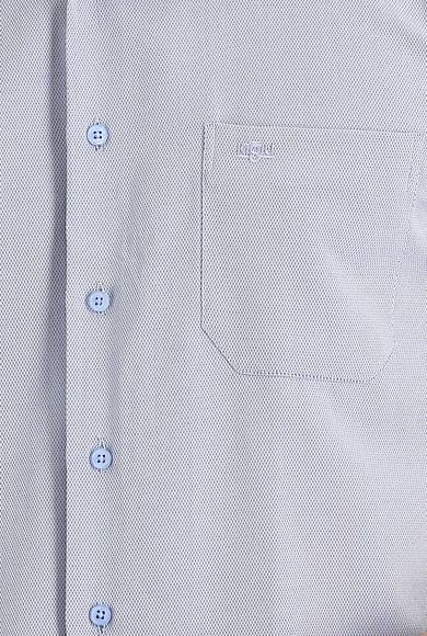 Erkek Giyim - AÇIK MAVİ 4X Beden Kısa Kol Regular Fit Desenli Gömlek