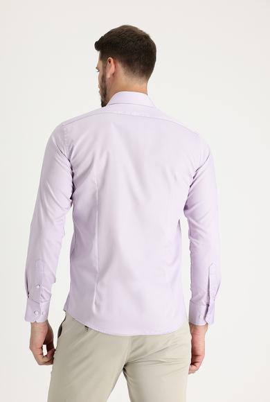 Erkek Giyim - LİLA L Beden Uzun Kol Non Iron Slim Fit Gömlek