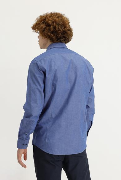 Erkek Giyim - İNDİGO XL Beden Uzun Kol Slim Fit Gömlek