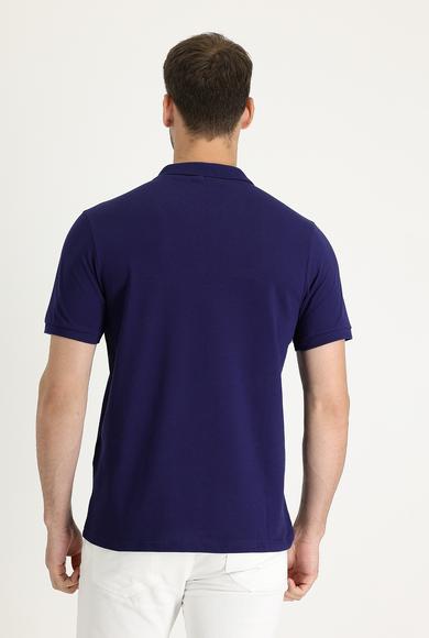 Erkek Giyim - ORTA LACİVERT XL Beden Polo Yaka Slim Fit Tişört