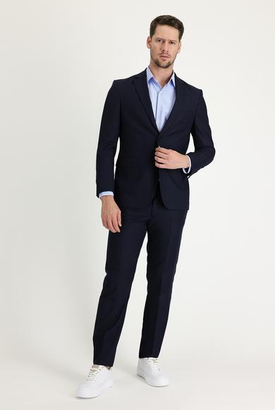 Erkek Giyim - KOYU LACİVERT 52 Beden Slim Fit Klasik Takım Elbise
