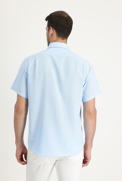 Erkek Giyim - SİYAH S Beden Uzun Kol Slim Fit Desenli Klasik Gömlek