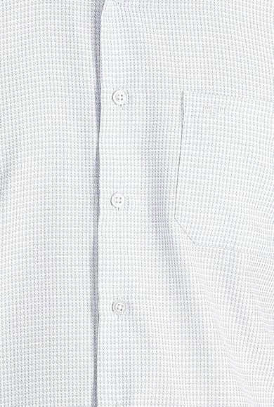 Erkek Giyim - UÇUK MAVİ M Beden Kısa Kol Regular Fit Desenli Gömlek
