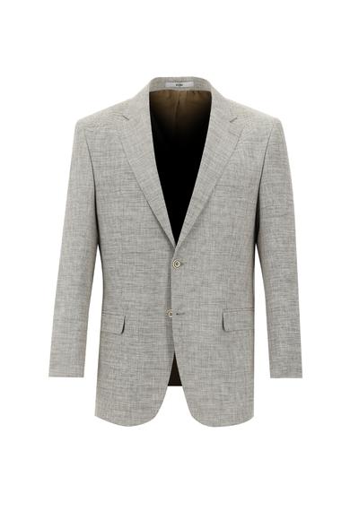 Erkek Giyim - AÇIK BEJ 54 Beden Klasik Desenli Ceket