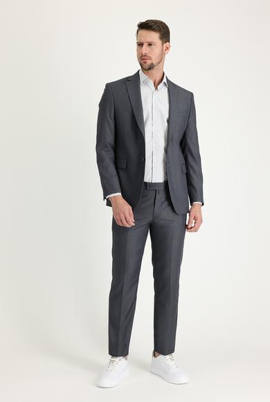 Erkek Giyim - AÇIK FÜME 50 Beden Slim Fit Klasik Takım Elbise