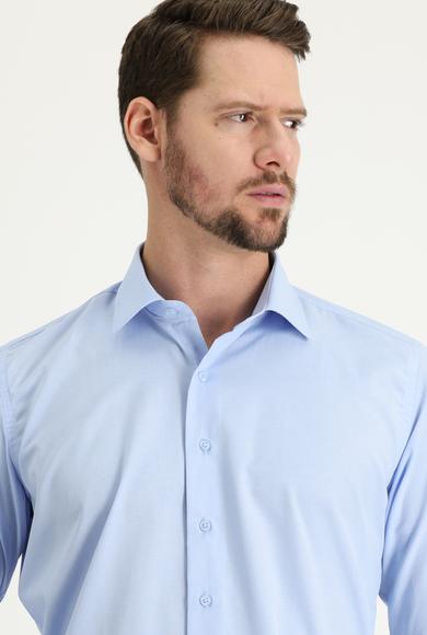 Erkek Giyim - UÇUK MAVİ M Beden Uzun Kol Slim Fit Klasik Gömlek