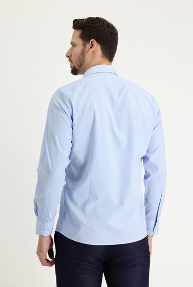 Erkek Giyim - UÇUK MAVİ XS Beden Uzun Kol Slim Fit Klasik Gömlek