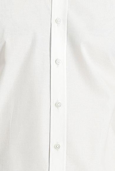 Erkek Giyim - BEYAZ S Beden Uzun Kol Slim Fit Oxford Gömlek