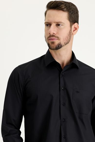 Erkek Giyim - SİYAH M Beden Uzun Kol Klasik Gömlek