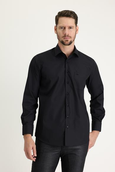Erkek Giyim - SİYAH XL Beden Uzun Kol Klasik Gömlek