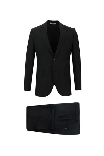 Siyah
      
      Slim Fit Klasik Çizgili Takım Elbise_0