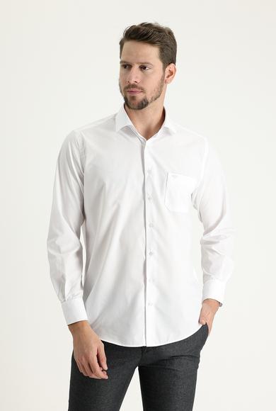 Erkek Giyim - BEYAZ 4X Beden Uzun Kol Klasik Gömlek