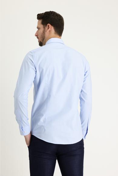 Erkek Giyim - UÇUK MAVİ S Beden Uzun Kol Slim Fit Oxford Gömlek