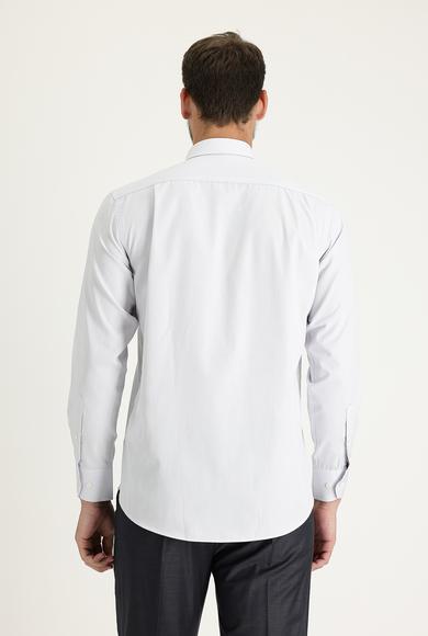 Erkek Giyim - AÇIK GRİ 5X Beden Uzun Kol Regular Fit Gömlek