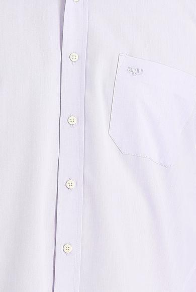 Erkek Giyim - AÇIK MOR 3X Beden Uzun Kol Regular Fit Gömlek