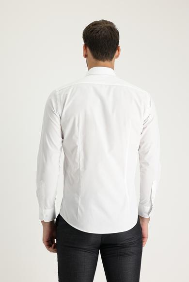 Erkek Giyim - BEYAZ S Beden Uzun Kol Slim Fit Klasik Gömlek