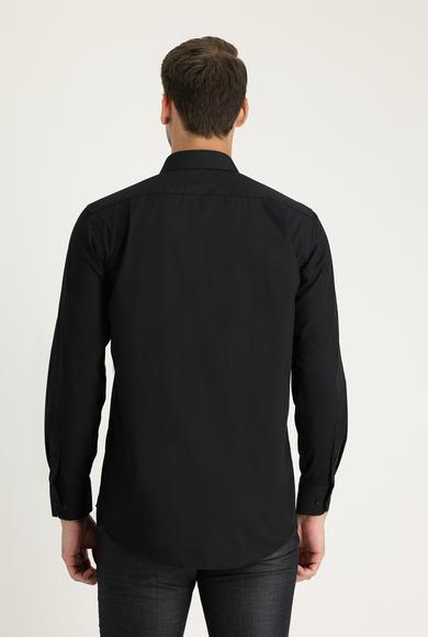 Erkek Giyim - SİYAH XXL Beden Uzun Kol Klasik Gömlek