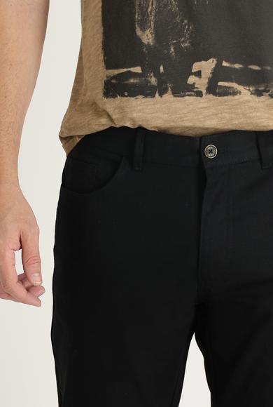 Erkek Giyim - SİYAH 52 Beden Slim Fit Kanvas / Chino Pantolon