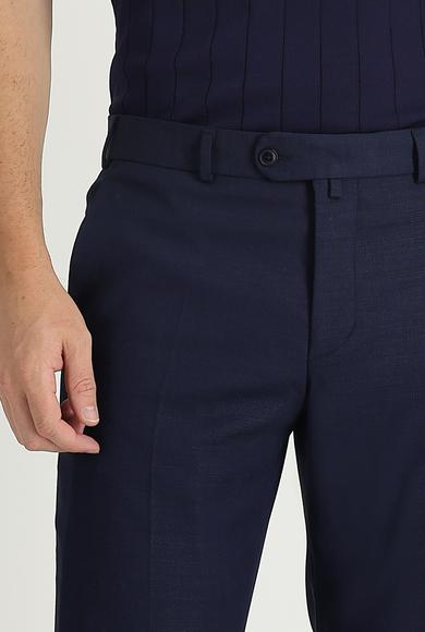 Erkek Giyim - KOYU LACİVERT 56 Beden Yünlü Klasik Pantolon