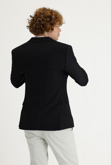 Erkek Giyim - SİYAH 54 Beden Süper Slim Fit Klasik Ceket