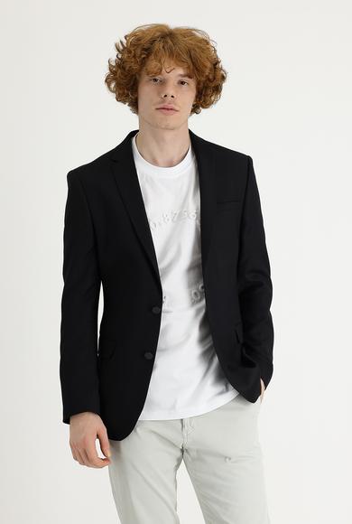 Erkek Giyim - SİYAH 42 Beden Süper Slim Fit Klasik Ceket