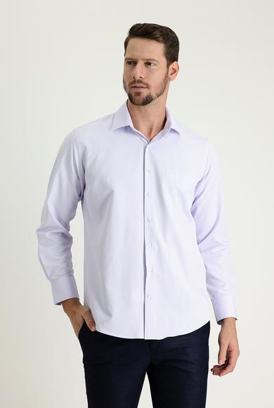 Erkek Giyim - LİLA M Beden Uzun Kol Klasik Desenli Gömlek