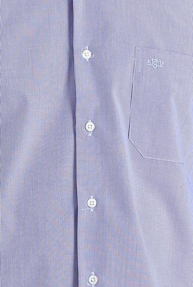 Erkek Giyim - AÇIK MAVİ M Beden Uzun Kol Klasik Çizgili Gömlek
