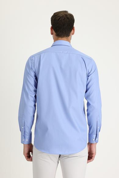 Erkek Giyim - AÇIK MAVİ 3X Beden Uzun Kol Non Iron Klasik Gömlek
