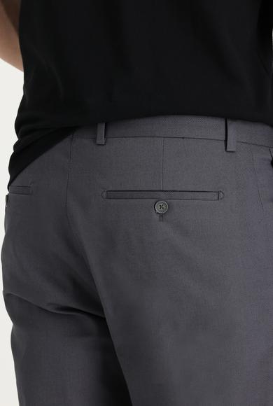 Erkek Giyim - ORTA GRİ 48 Beden Süper Slim Fit Desenli Klasik Pantolon