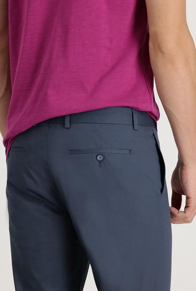 Erkek Giyim - ORTA PETROL 44 Beden Süper Slim Fit Klasik Pantolon